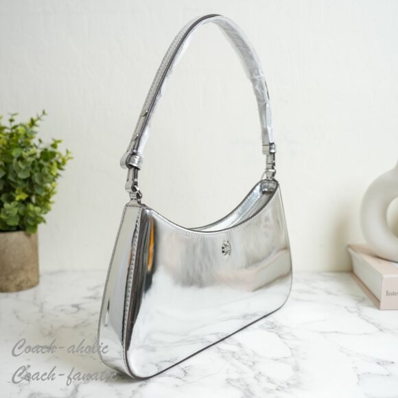 NWT Tory Burch Emerson Shoulder Bag in Silver - Picture 2 of 9
